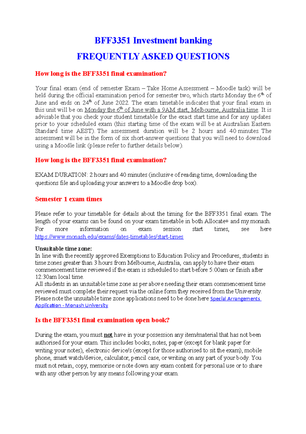 Final Exam - Information And Frequently Asked Questions - BFF3351 ...