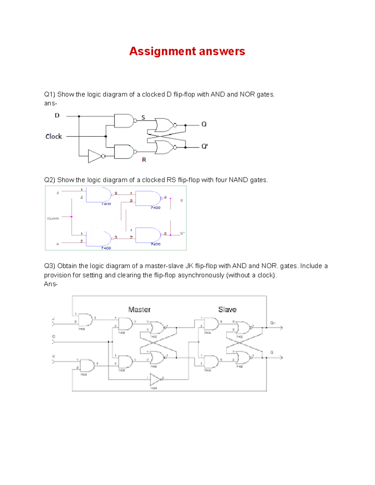 Dsd half answer Basic Electrical Engineering Assignment answers Q1