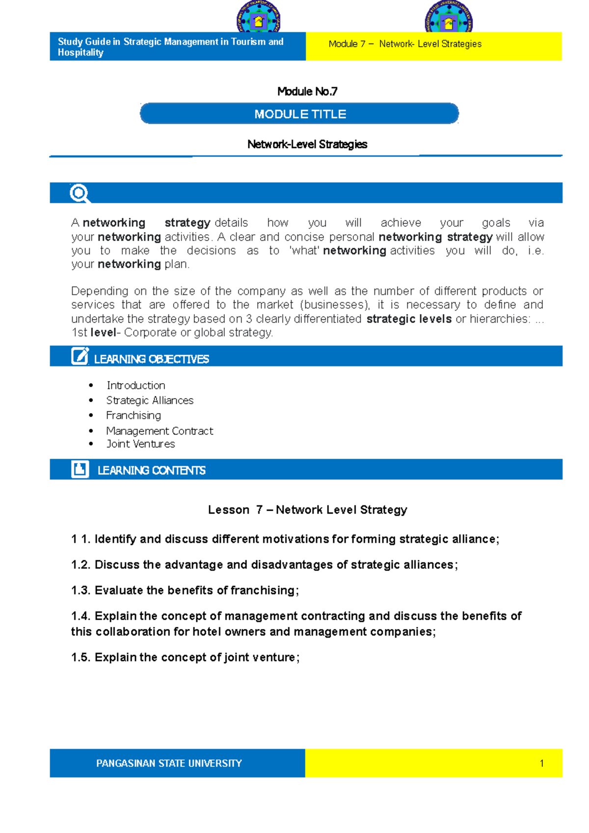 Study Guide BME2 ( Module 7 ) 2022 - Module No. 7 Network-Level ...