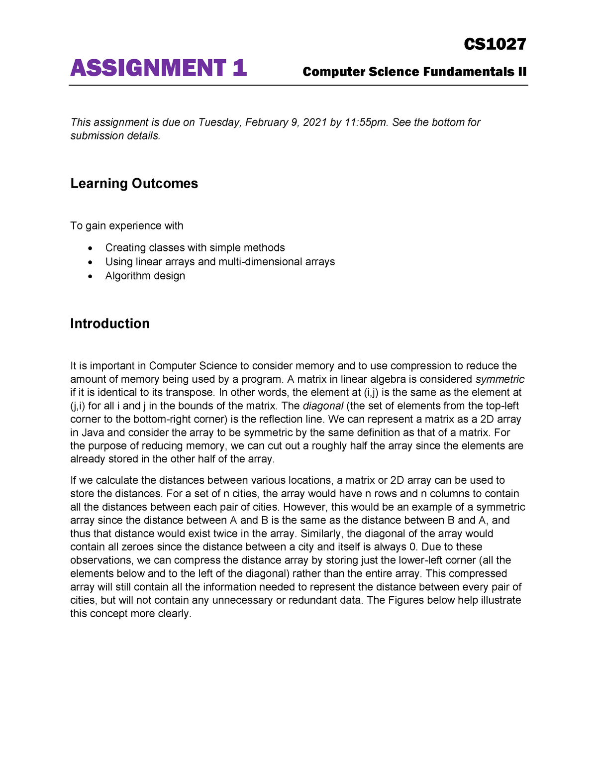 computer science assignment statement definition