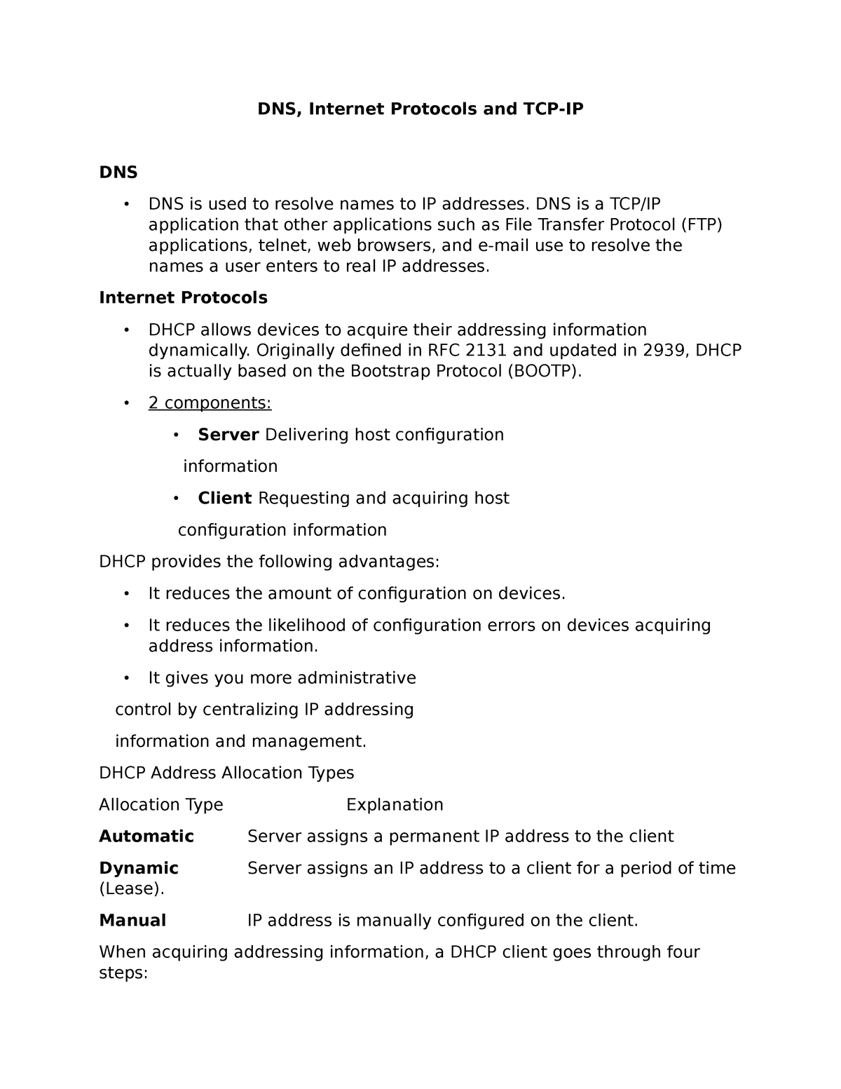 DNS, Internet Protocols And TCP-IP - DNS, Internet Protocols And TCP-IP ...