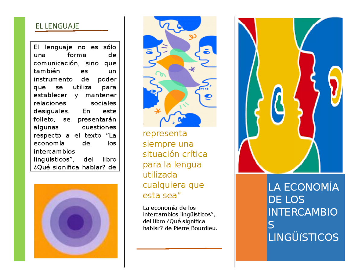 Folleto de linguistica - El lenguaje no es sólo una forma de