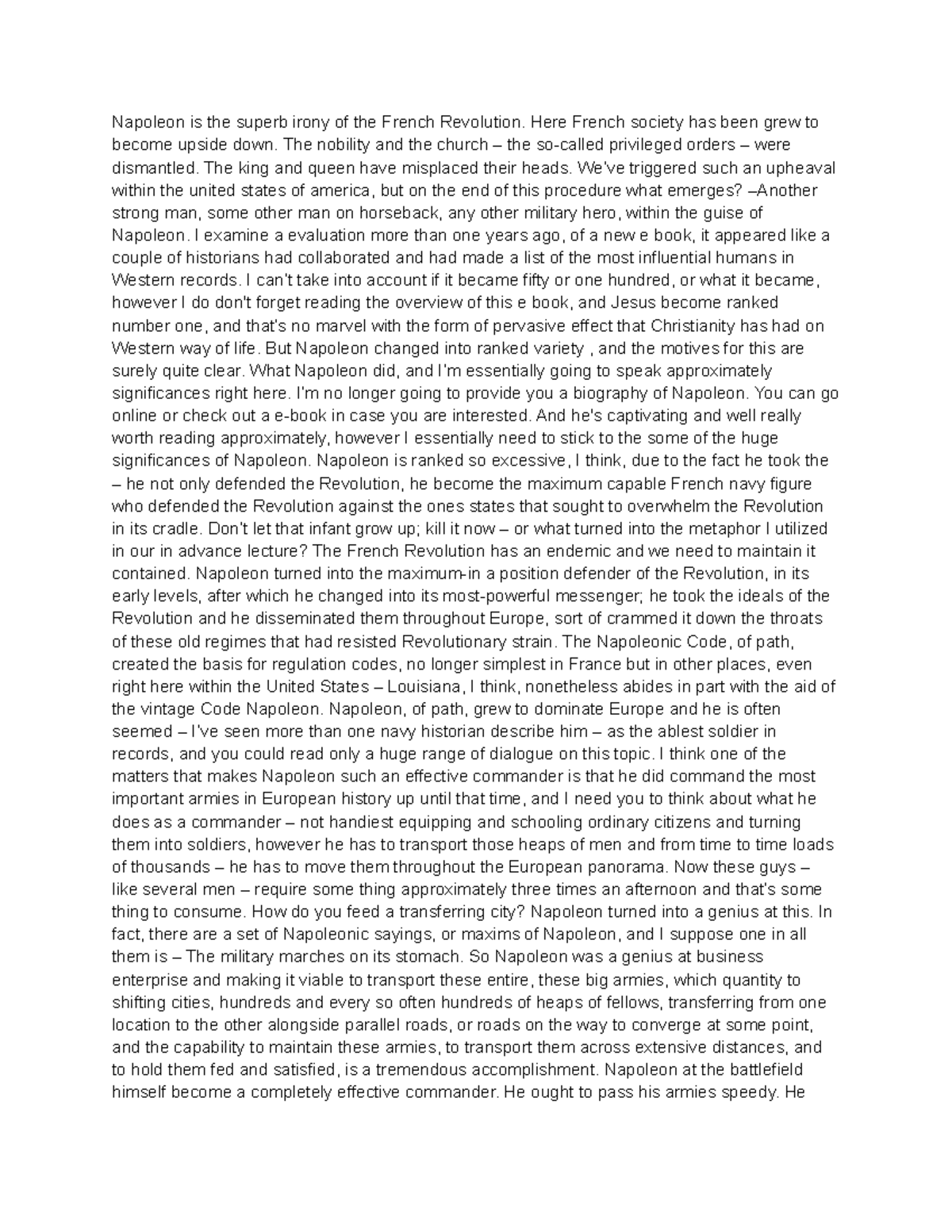 2312 lesson 41 napoleon napoleon is the superb irony of the french