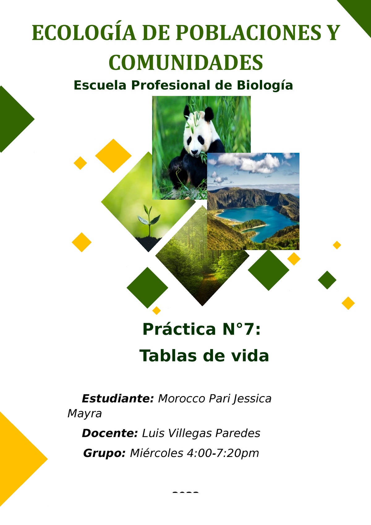 Practica 7 Eco De Poblaciones Escuela Profesional De Biología EcologÍa De Poblaciones Y 