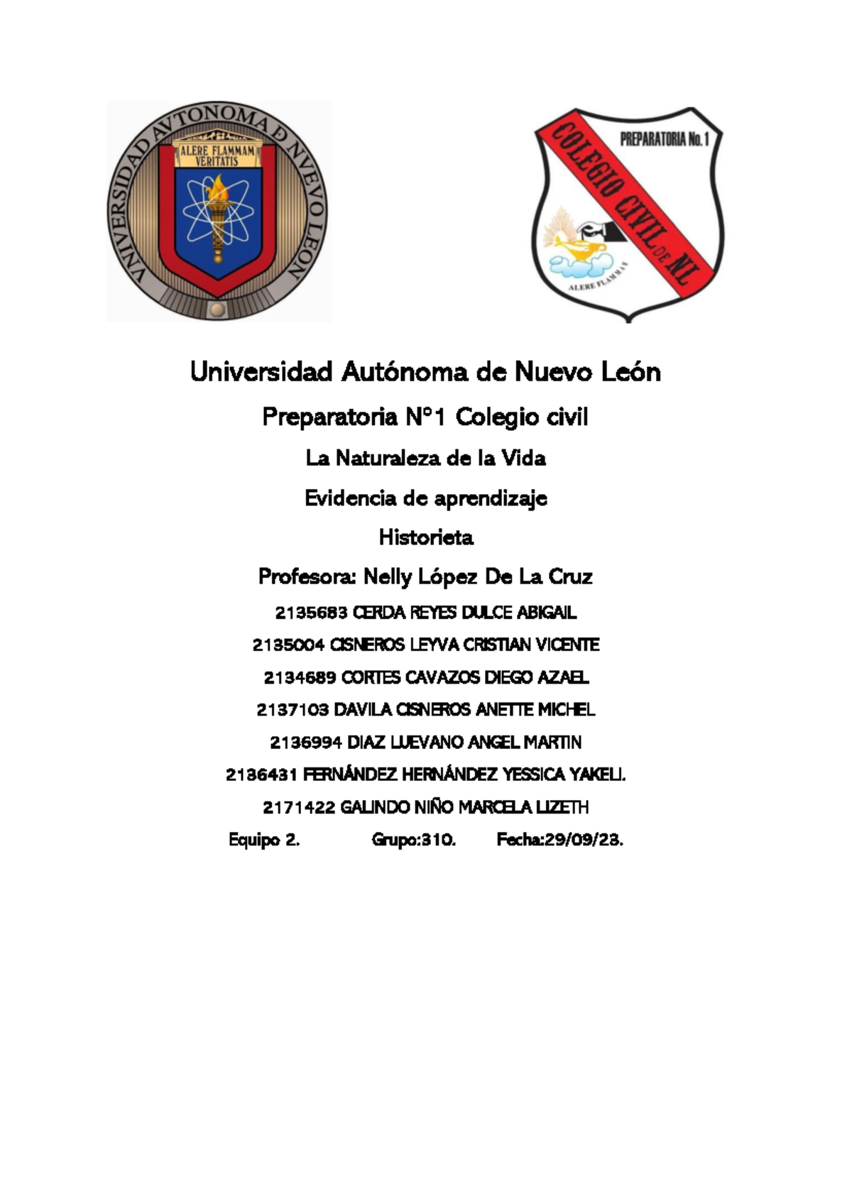 Equipo 2 EV2 LNat Vi - Universidad Autónoma de Nuevo León Preparatoria ...