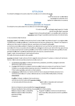 Citologia - Lecture Notes 1 - Citologia Disciplina Biologica Che Studia ...