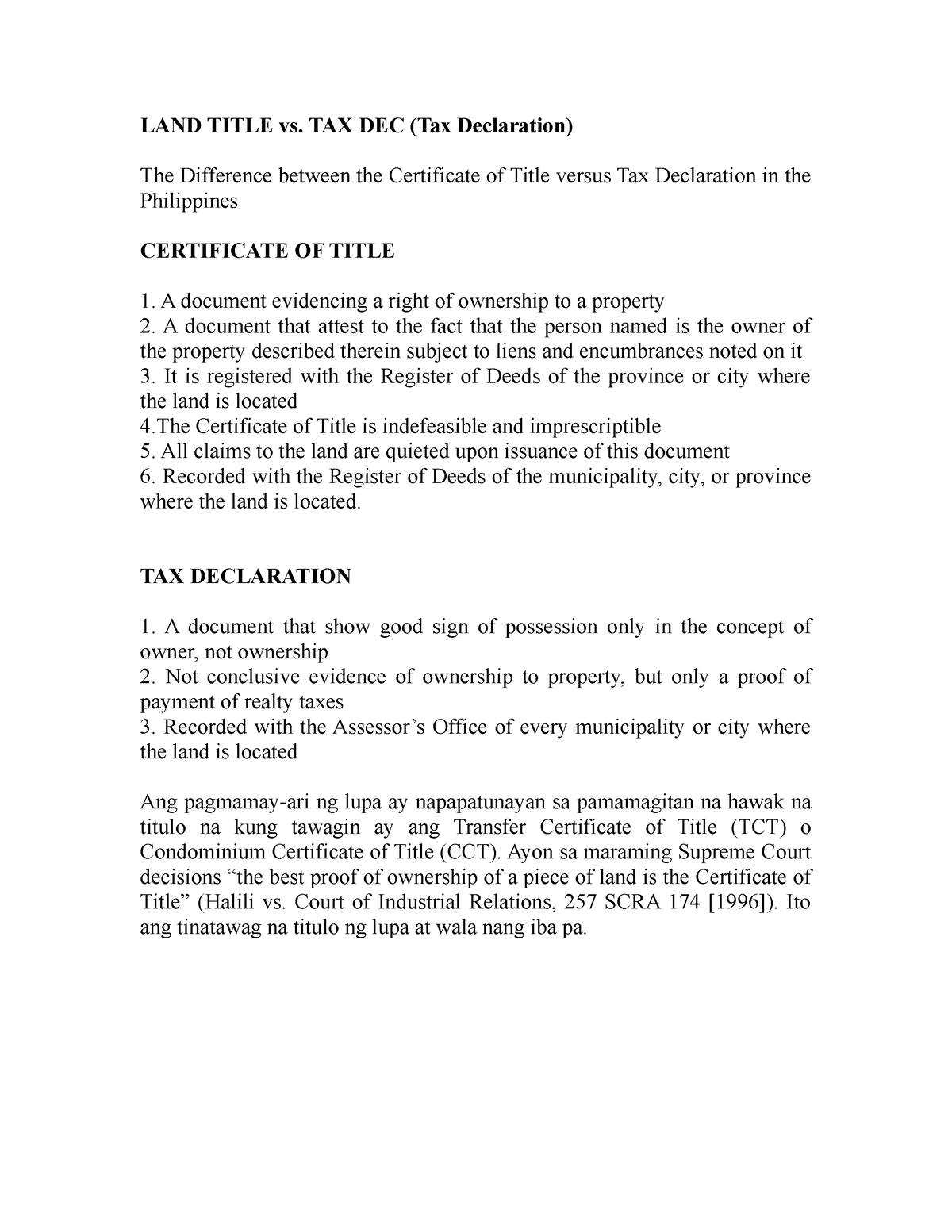 lecture-notes-for-land-title-vs-tax-declaration-land-title-vs-tax