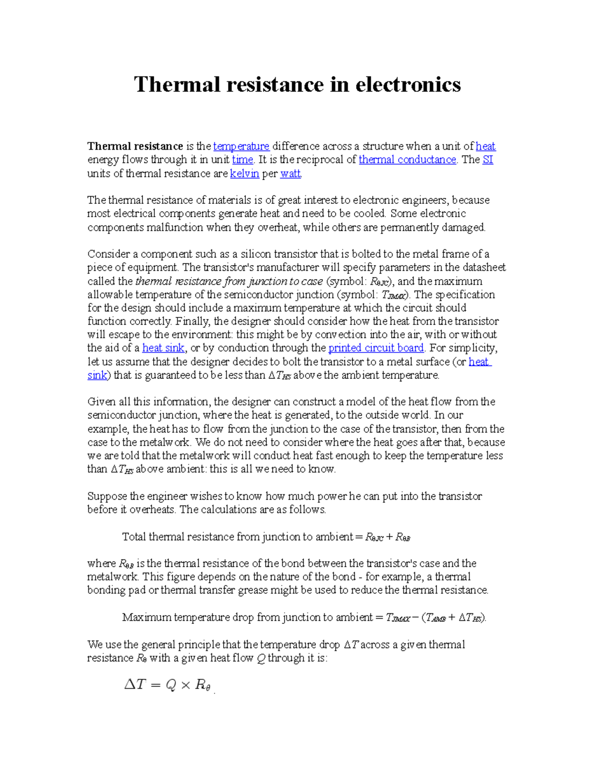 Thermal resistance in electronics - Thermal resistance in electronics ...