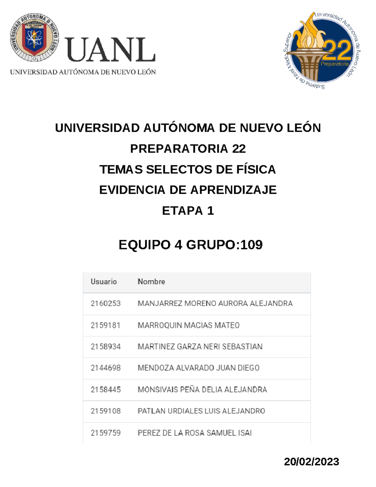 EV-TSFis-Etp1 Equipo 4 - UNIVERSIDAD AUTÓNOMA DE NUEVO LEÓN ...