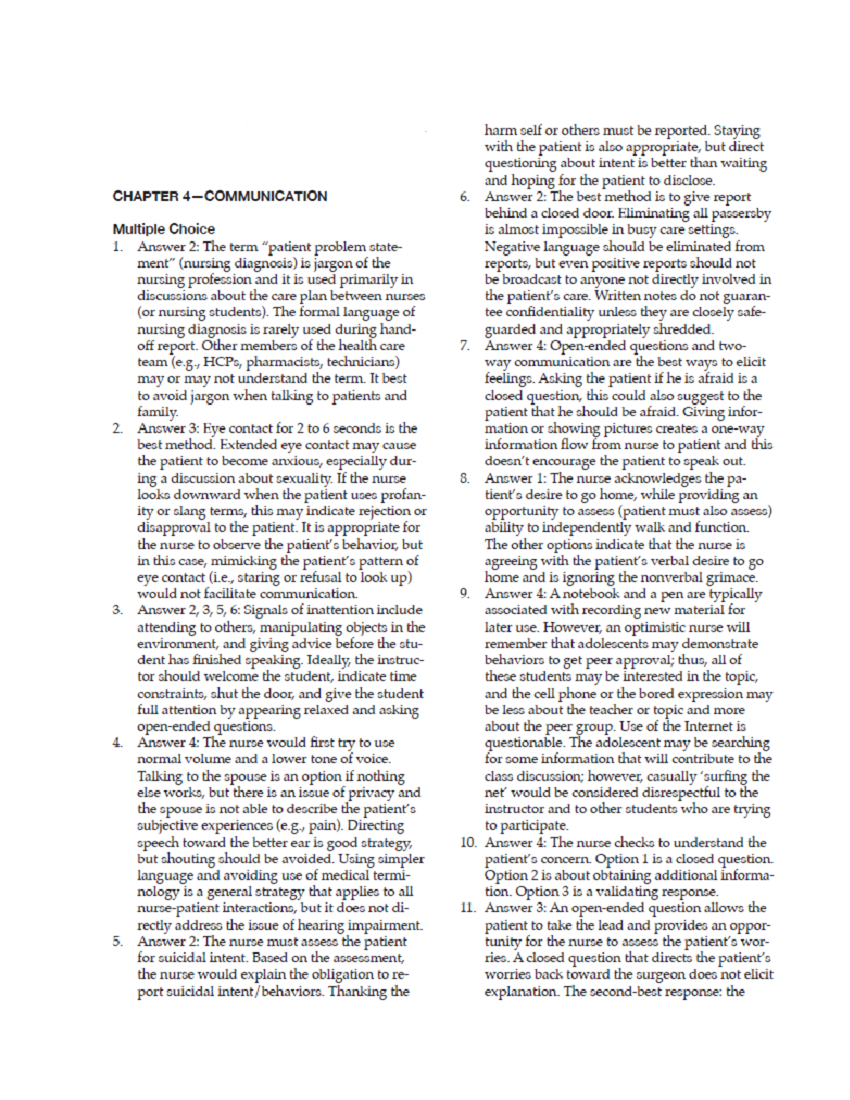 Chp 4 AK - chapt. 4 answer key - Nurs 112 - Studocu