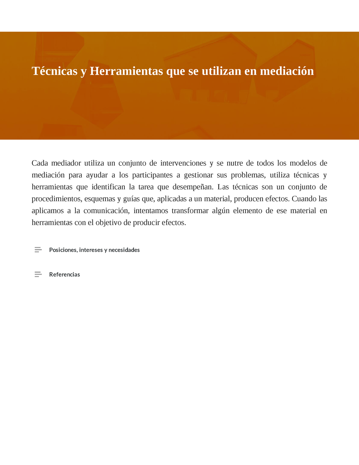 Técnicas Y Herramientas Que Se Utilizan En Mediación - Cada Mediador ...