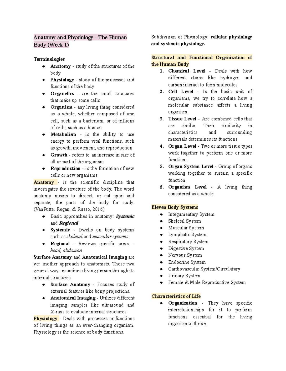 Ana Phy- Transes-1 - Human Anatomy and physiology - Anatomy and ...