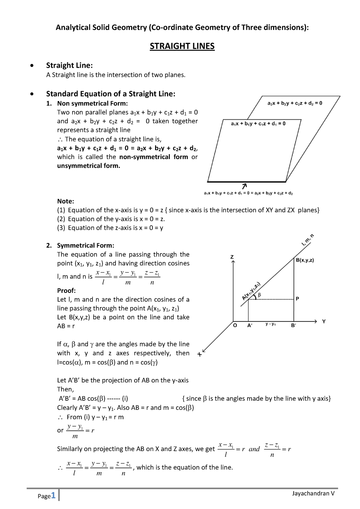 straight-line-1-notes-page-1-jayachandran-v-analytical-solid