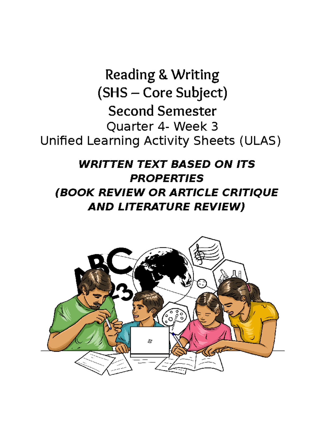 ReadingWriting Q4 Week3 (1) Reading & Writing (SHS Core Subject