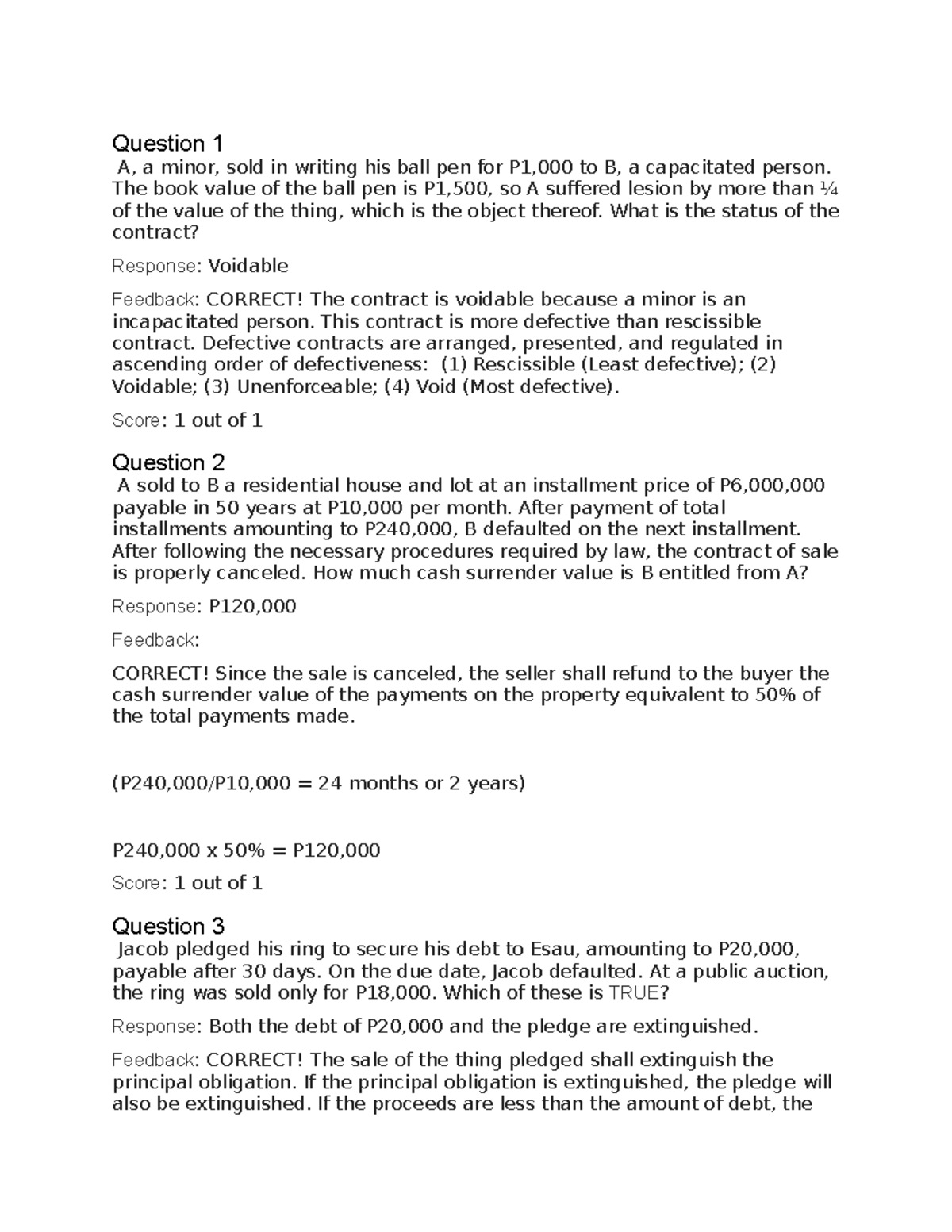 LAW This is my reviewer at qualifying exam Question 1 A, a minor