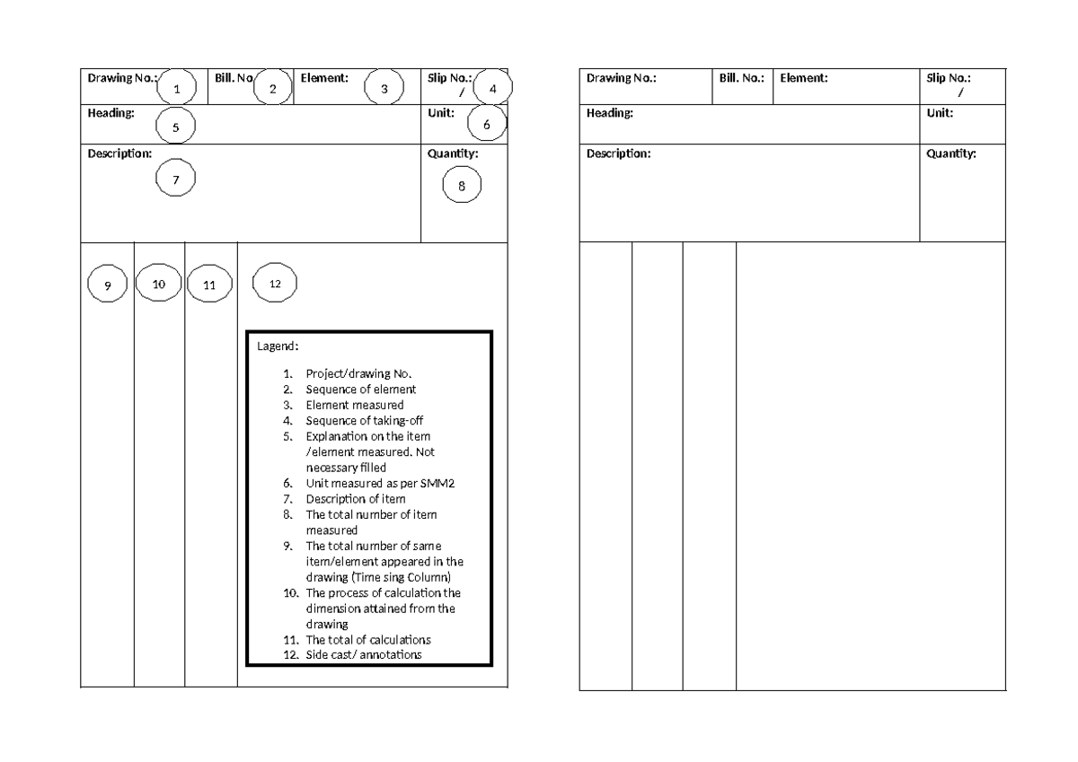 Dimension paper Cut & Shuffle - / Heading: Unit: Description: Quantity ...