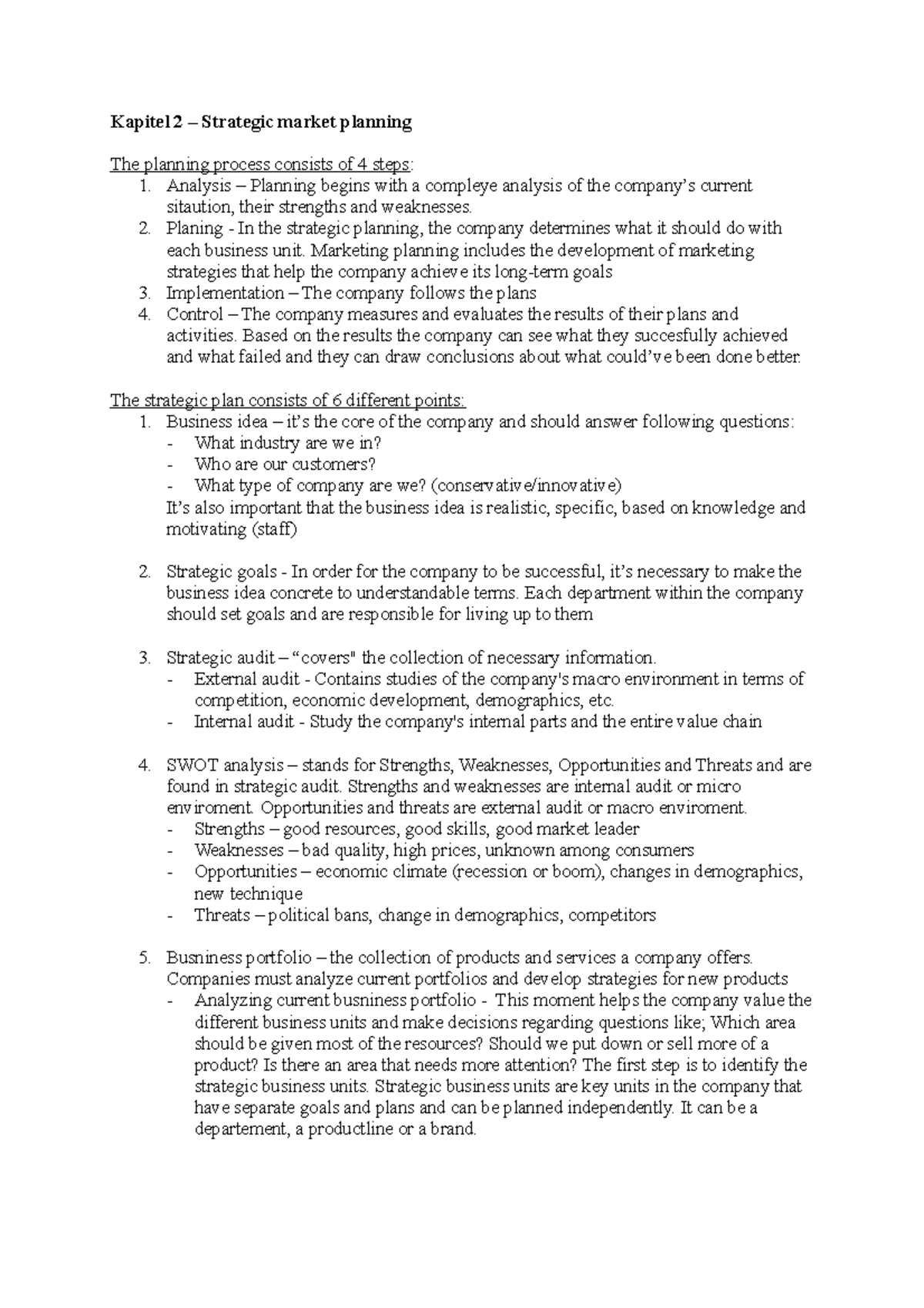 kapitel-2-strategic-market-planning-kapitel-2-strategic-market