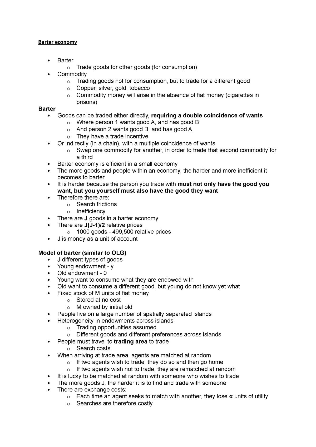 Barter economy - Summary Applied Economics - Barter economy Barter o ...