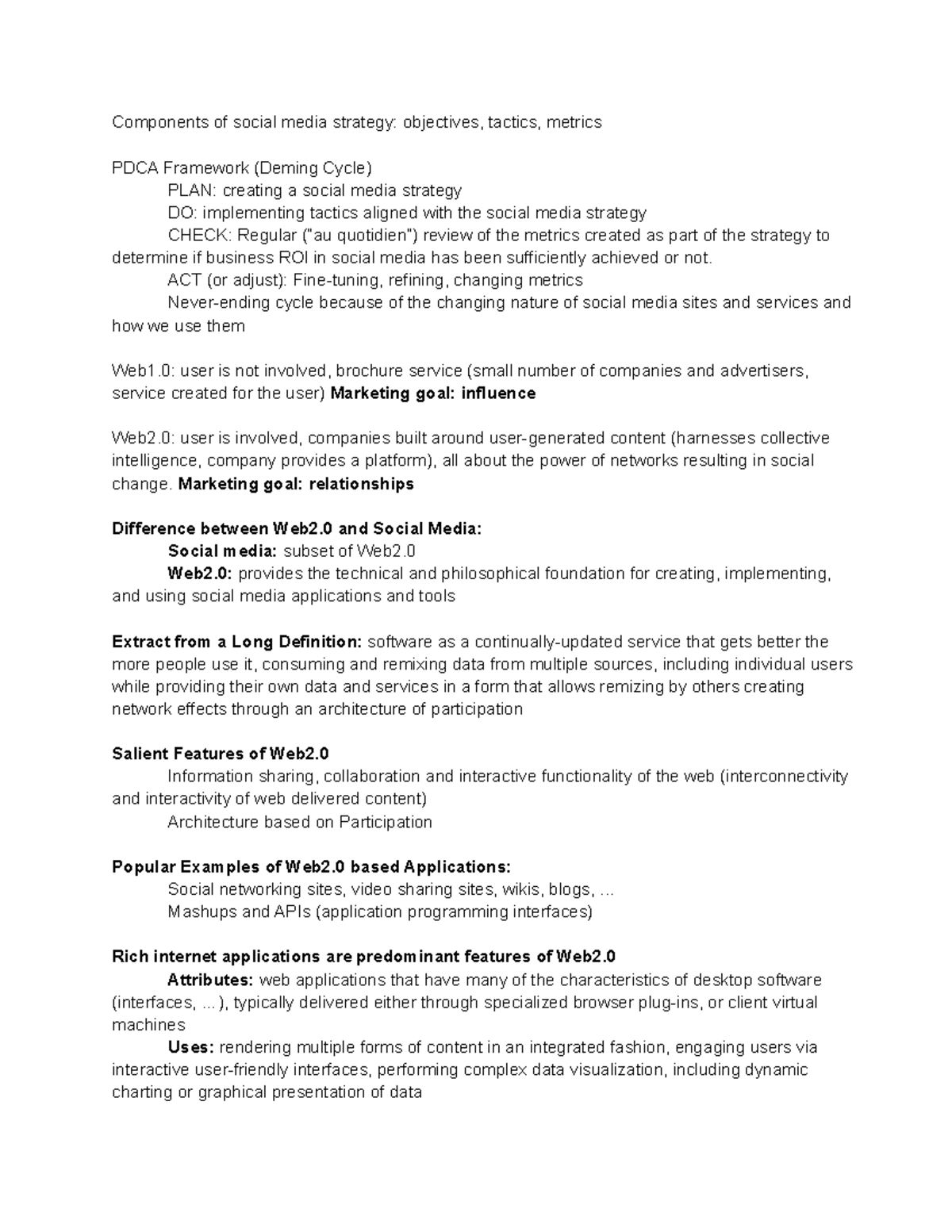 Chapter 3 - Lecture notes - Components of social media strategy ...