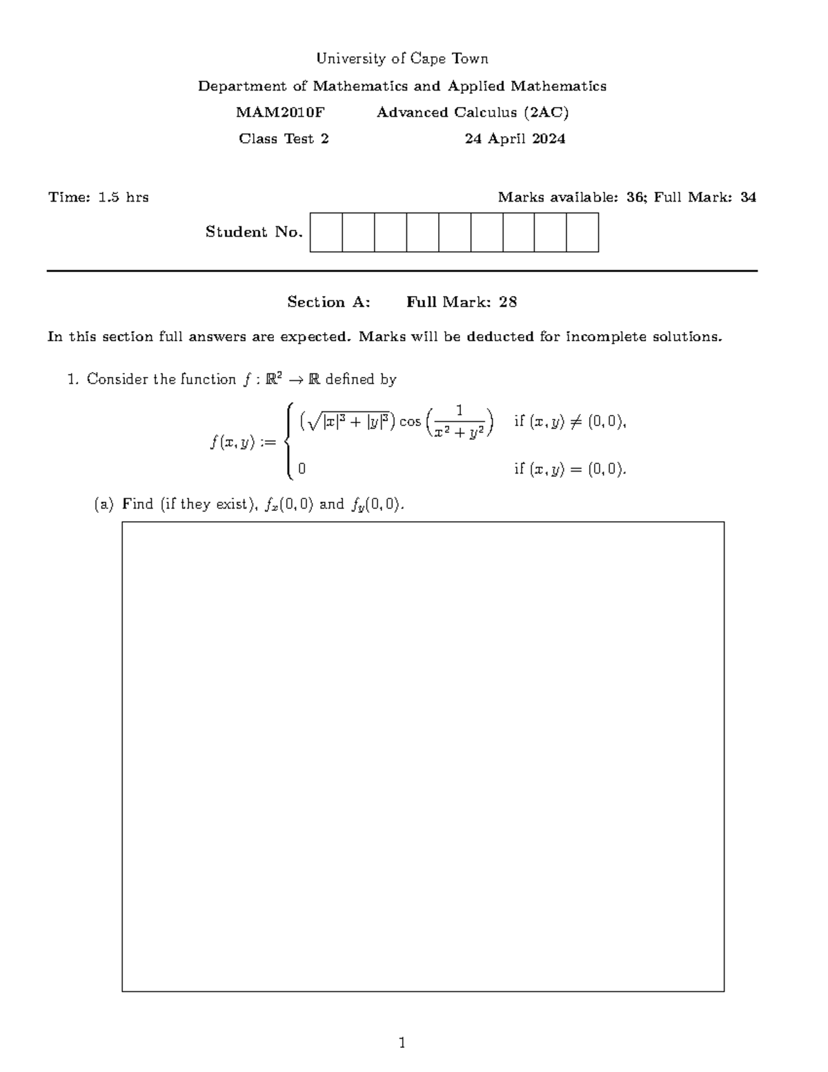 2AC Class-test2-2024 - University of Cape Town Department of ...