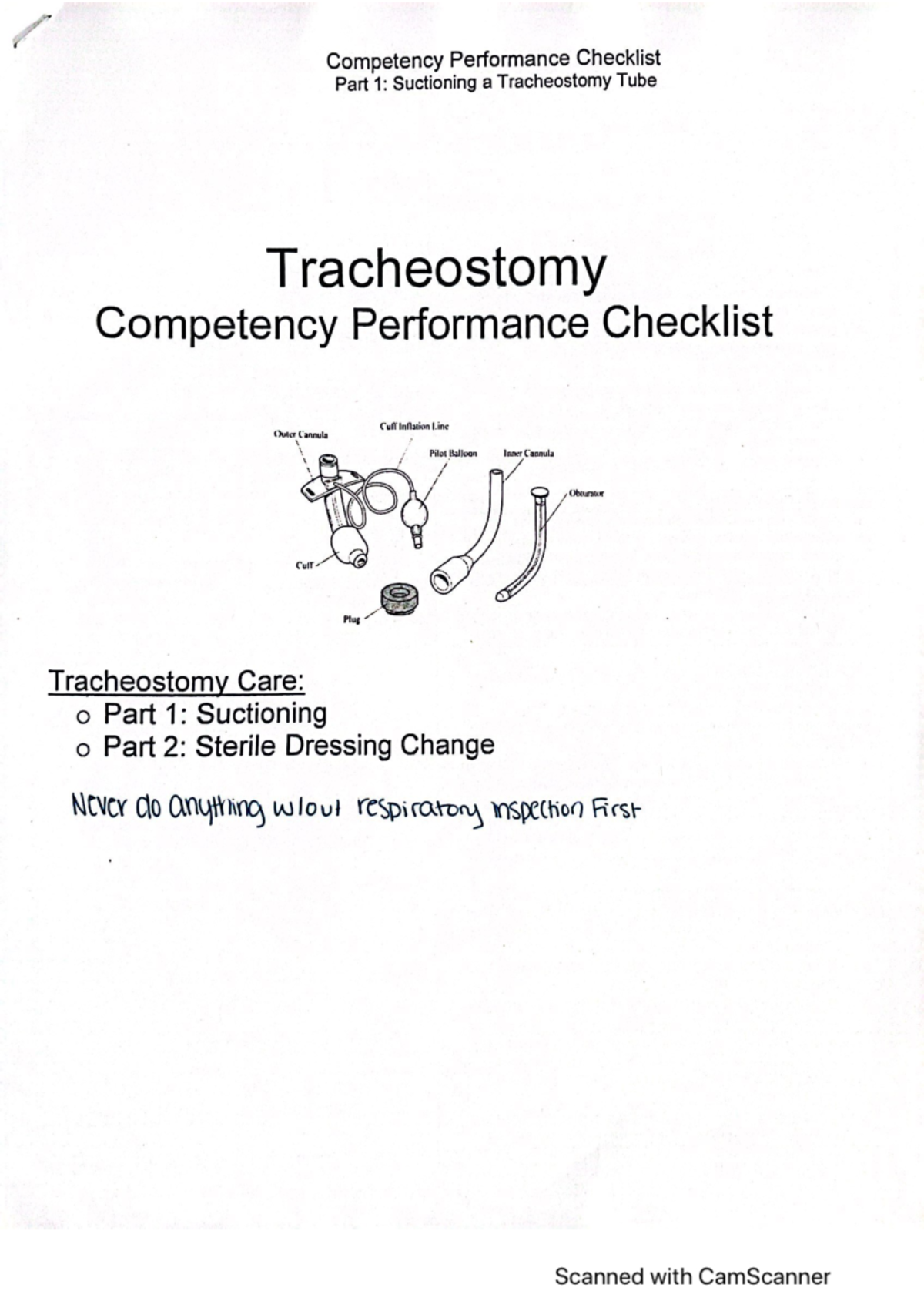 Nursing Tracheostomy Summary NURS 171 Studocu