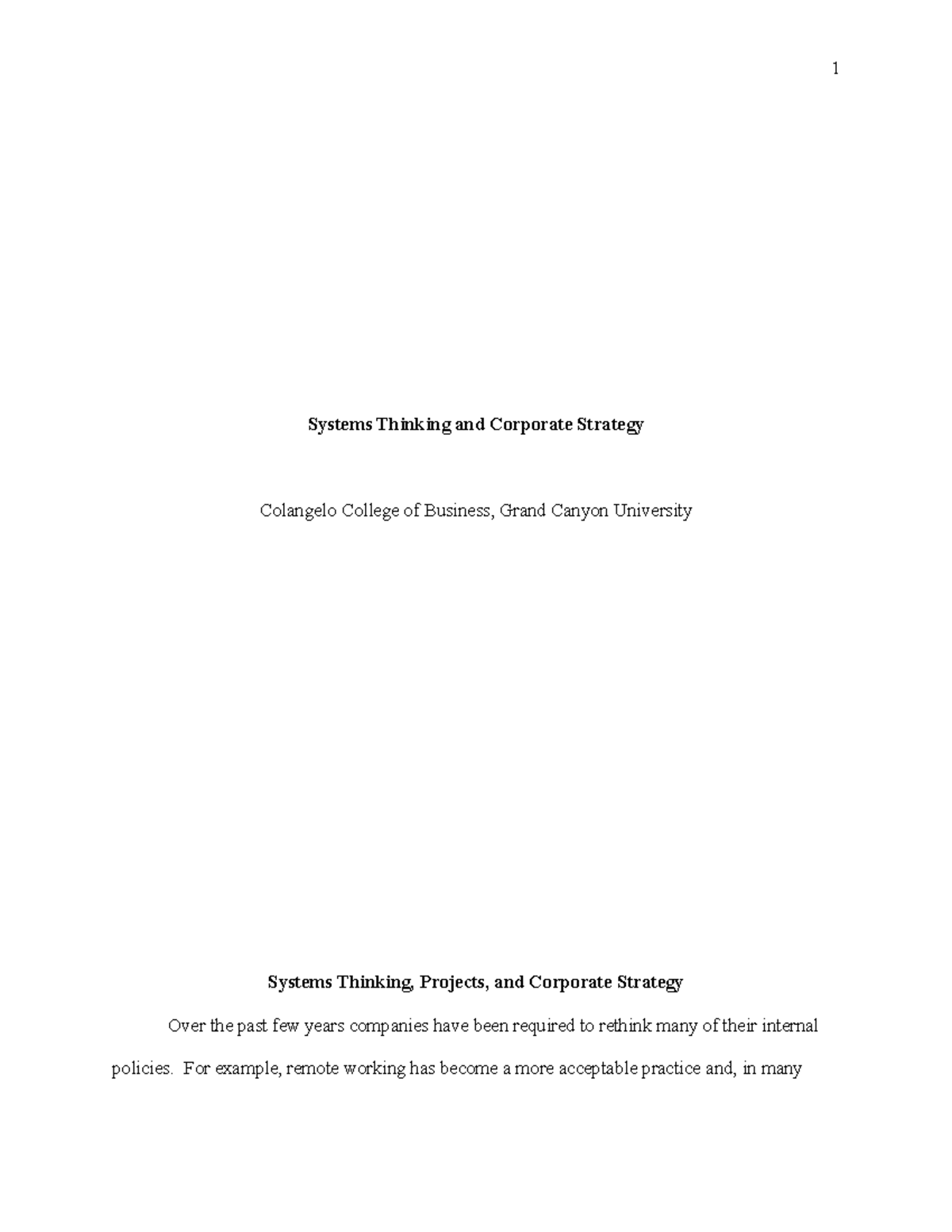 Systems Thinking and Corporate Strategy - Systems Thinking and ...