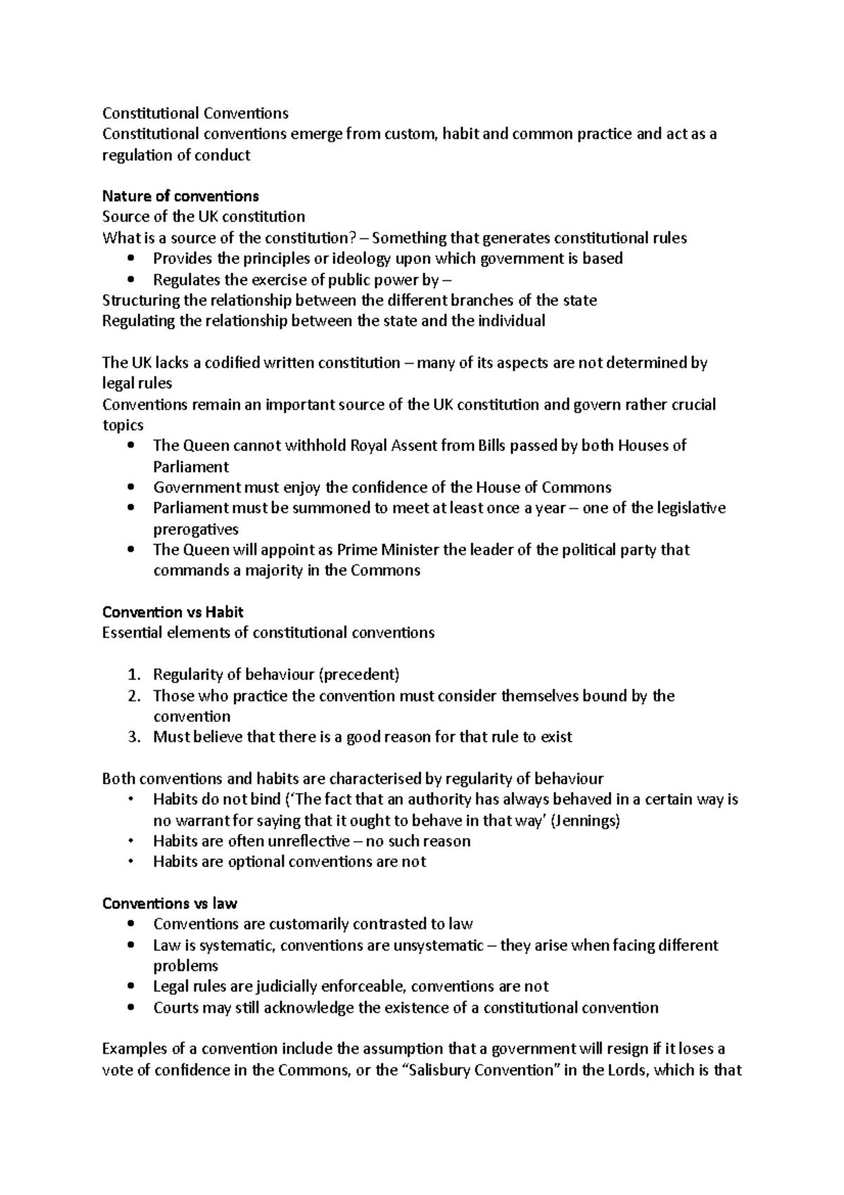 constitutional conventions uk essay