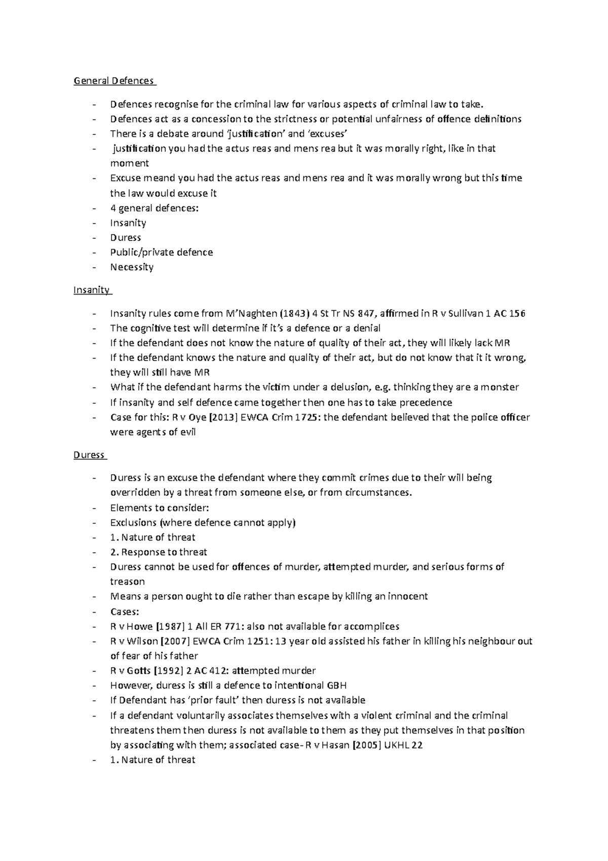 General Defences - Lecture notes 7-9 - General Defences Defences ...