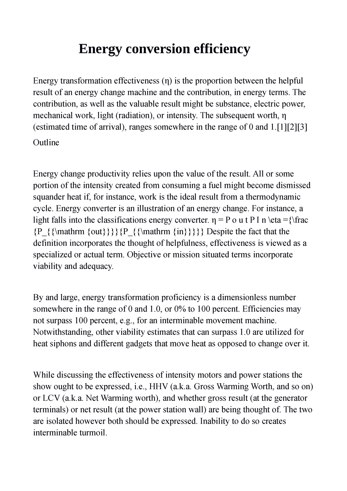 essay about energy transformation