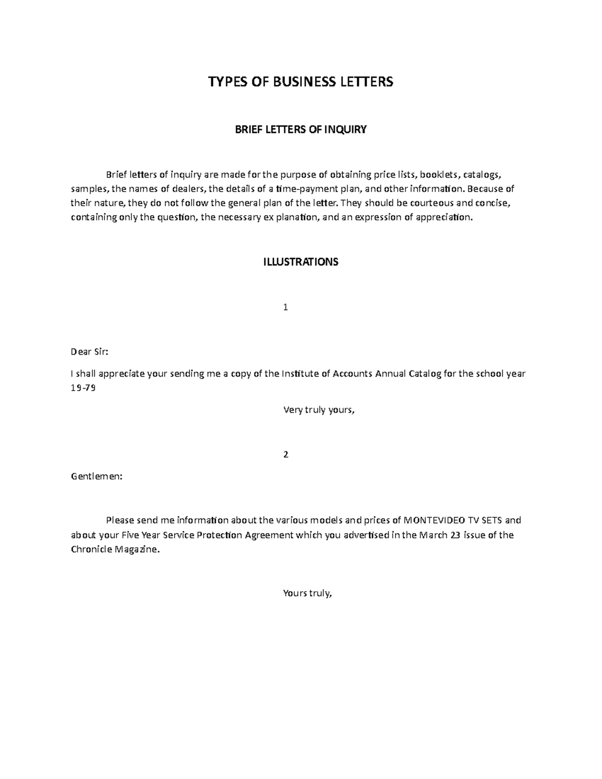 Types OF Business Letters TYPES OF BUSINESS LETTERS BRIEF LETTERS OF types-of-business-letters-types-of-business-letters-brief-letters-of