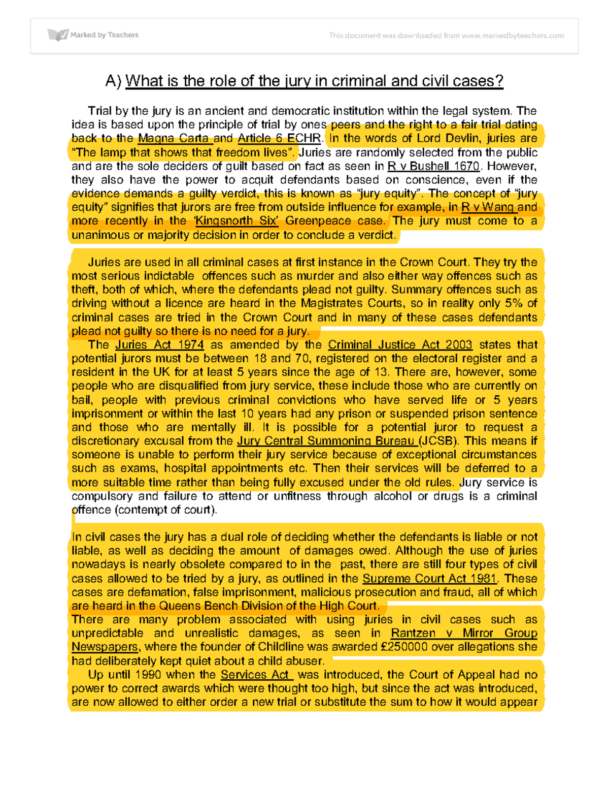 What is the role of the jury in criminal and civil cases - $ - Studocu