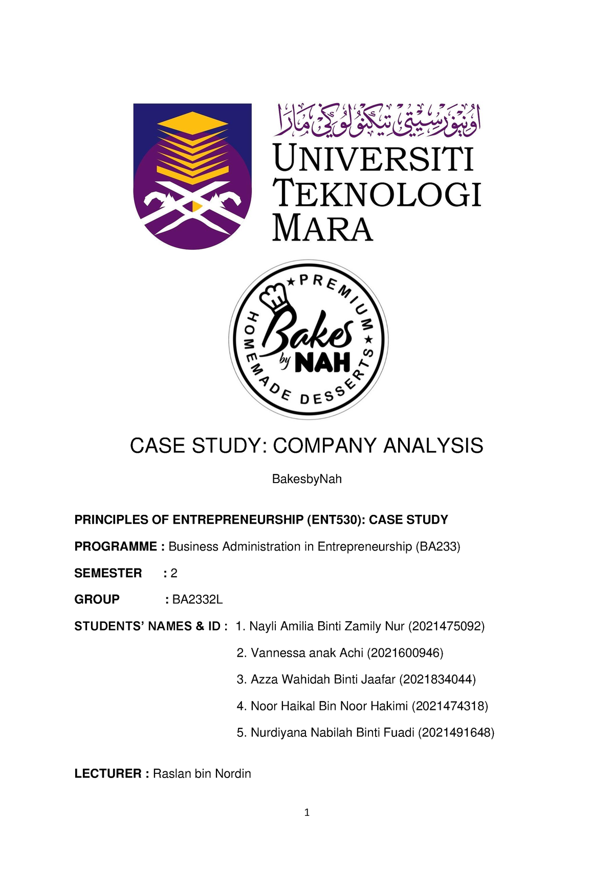 case study ent530 bmc