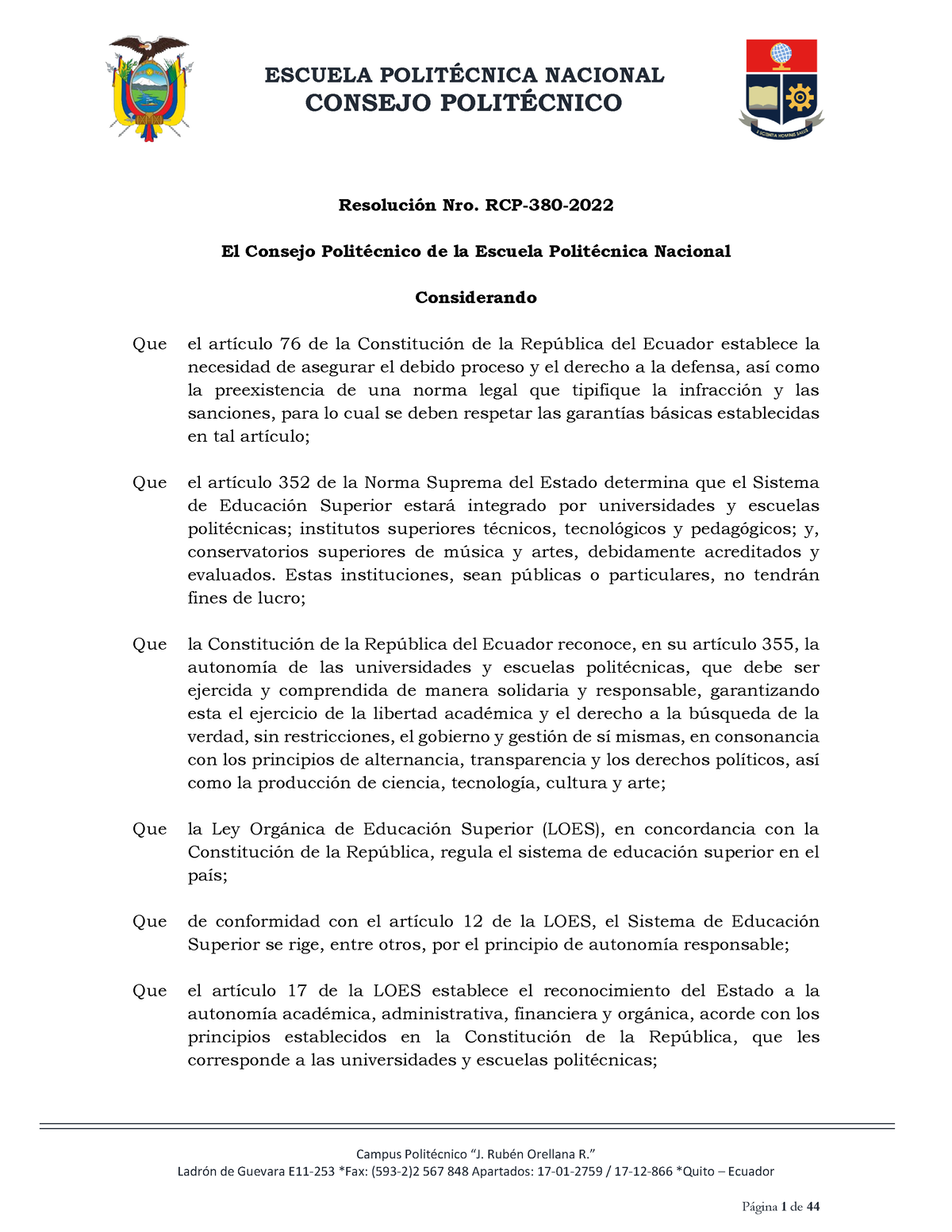 Reglamento De Disciplina Y Sanciones De La Escuela Polit Écnica ...