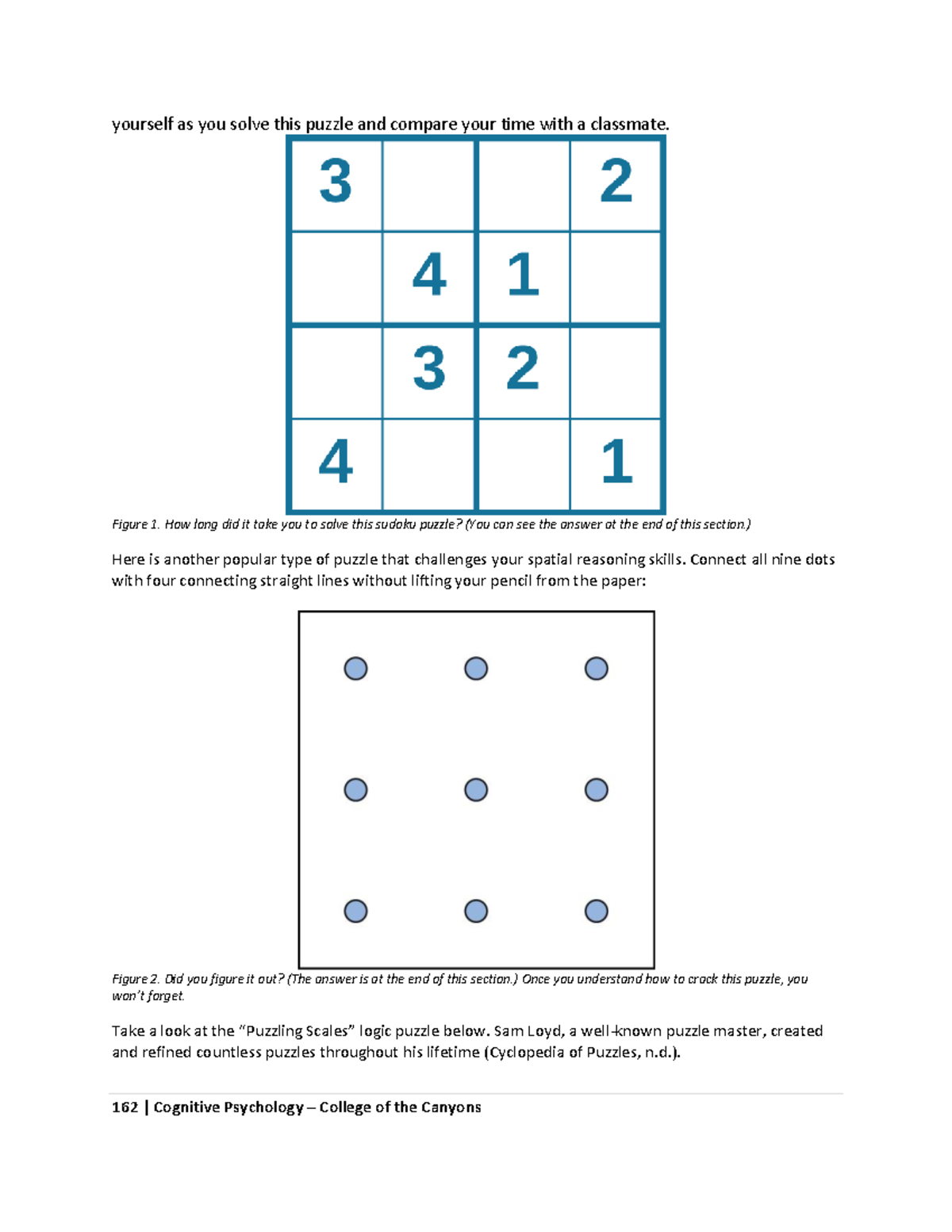 Psychology - History Cognitive 18 - yourself as you solve this puzzle ...