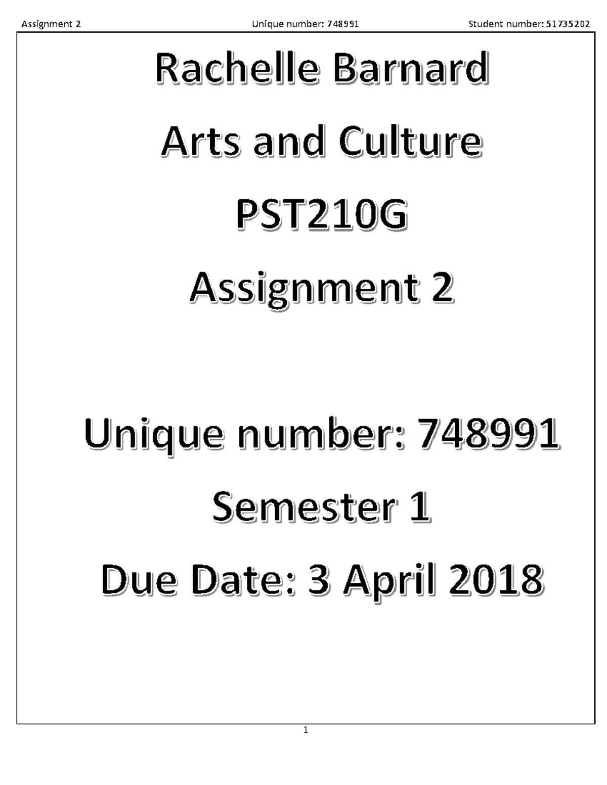 Pst210g Assign 2 Memo - 1. Introduction. Page 3 2. Question 1 – Five ...