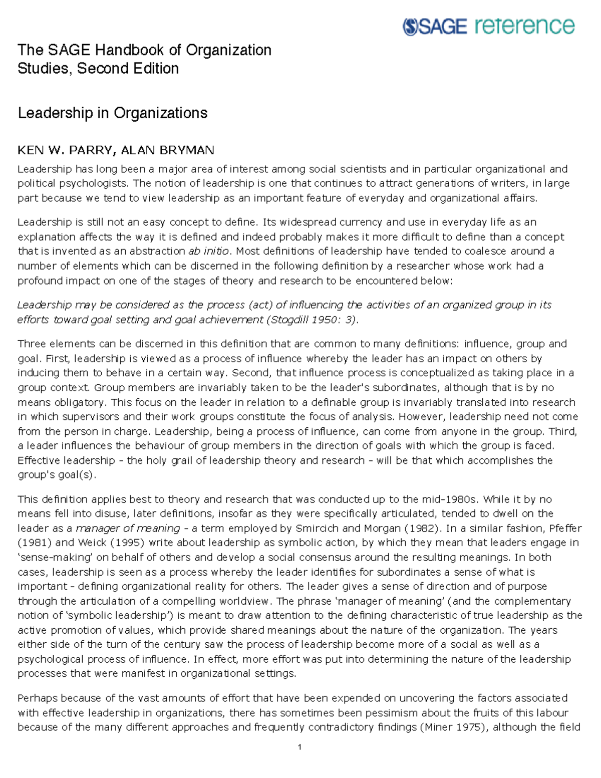 Reference 5 Organizational Behaviora - The SAGE Handbook of ...