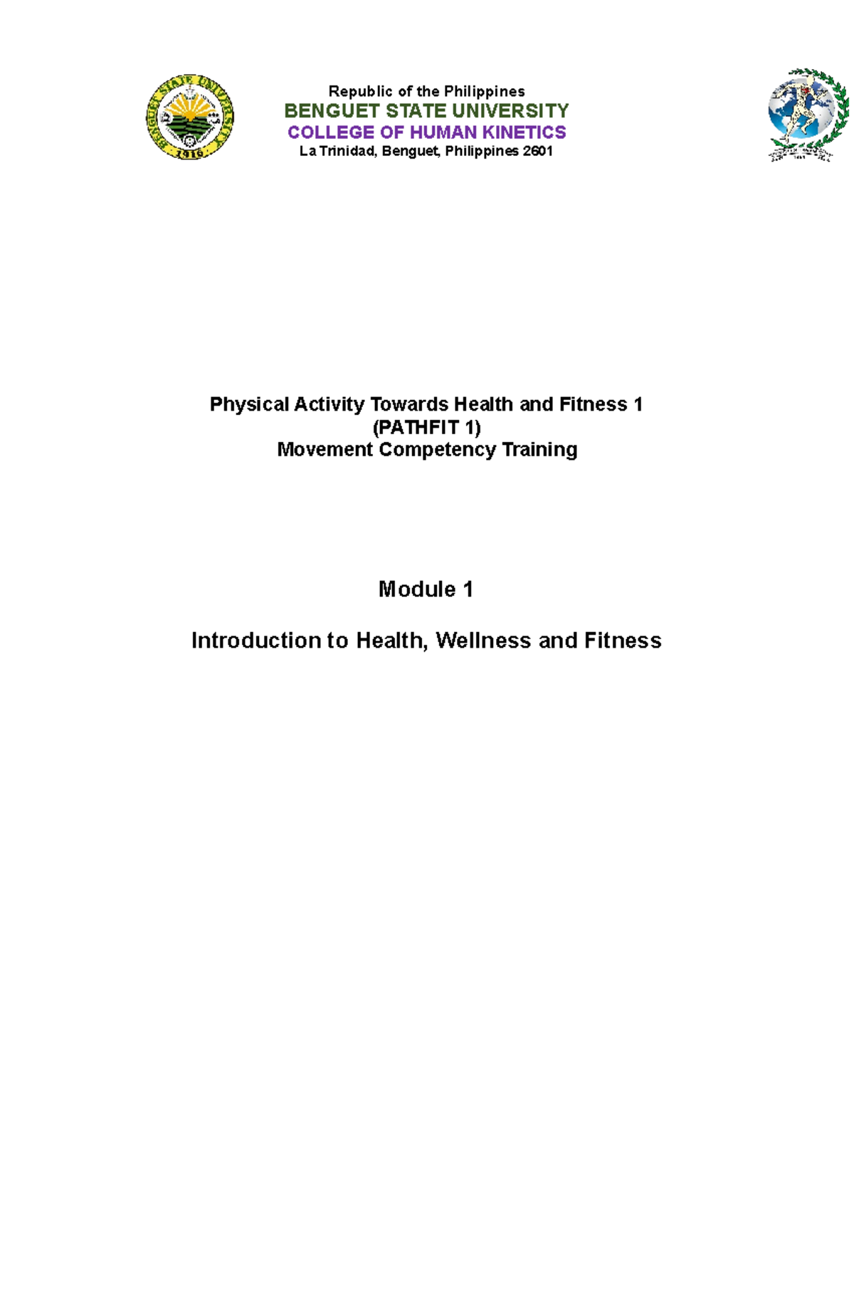 Pathfit module 1 v2 - It is very helpful - Republic of the Philippines ...