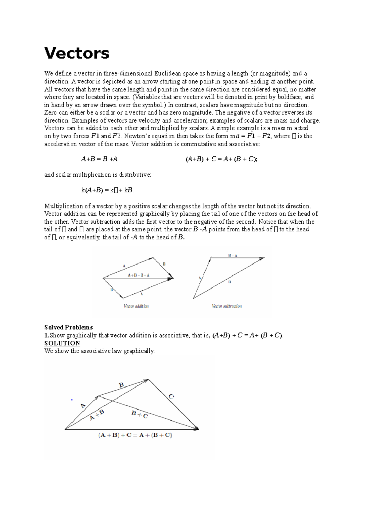 Vectors - Discussion on vector notations and conceptuals solved ...