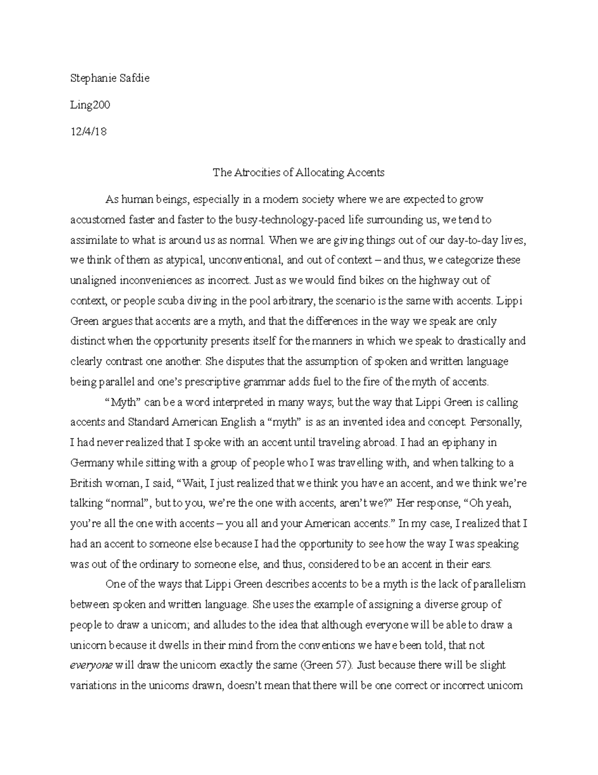 Ling200 HW#5 Short Paper - Stephanie Safdie Ling 12/4/ The Atrocities ...