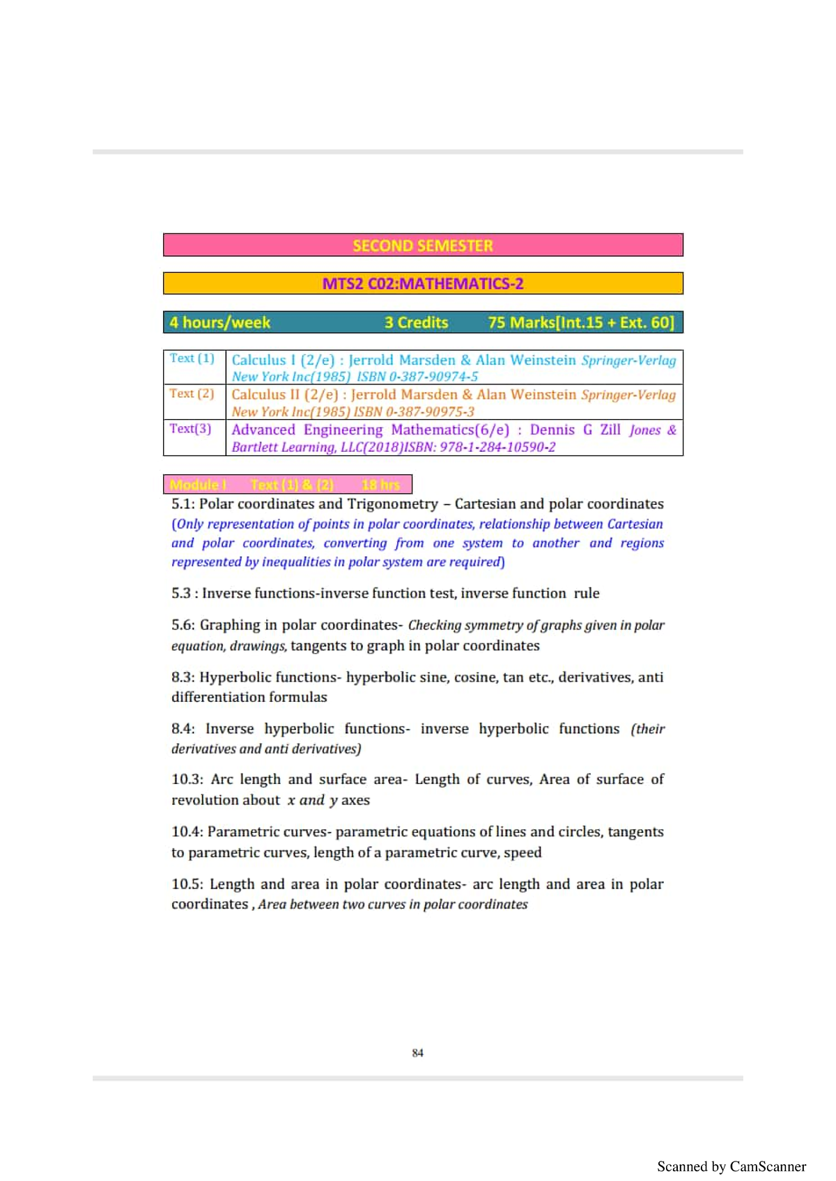 2nd sem Maths Syllabus - Bsc physics - Scanned by CamScanner Scanned by ...