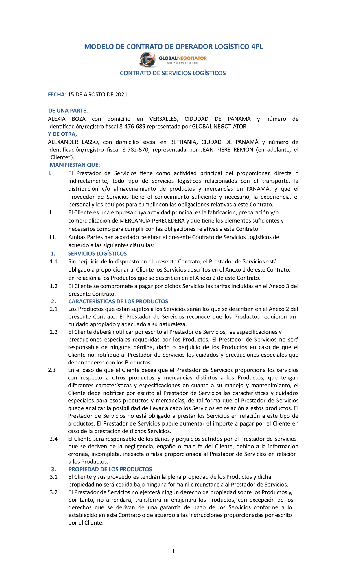 Modelo DE Contrato DE Servicios Logísticos Logistica Inversa PDF1 - MODELO  DE CONTRATO DE OPERADOR - Studocu