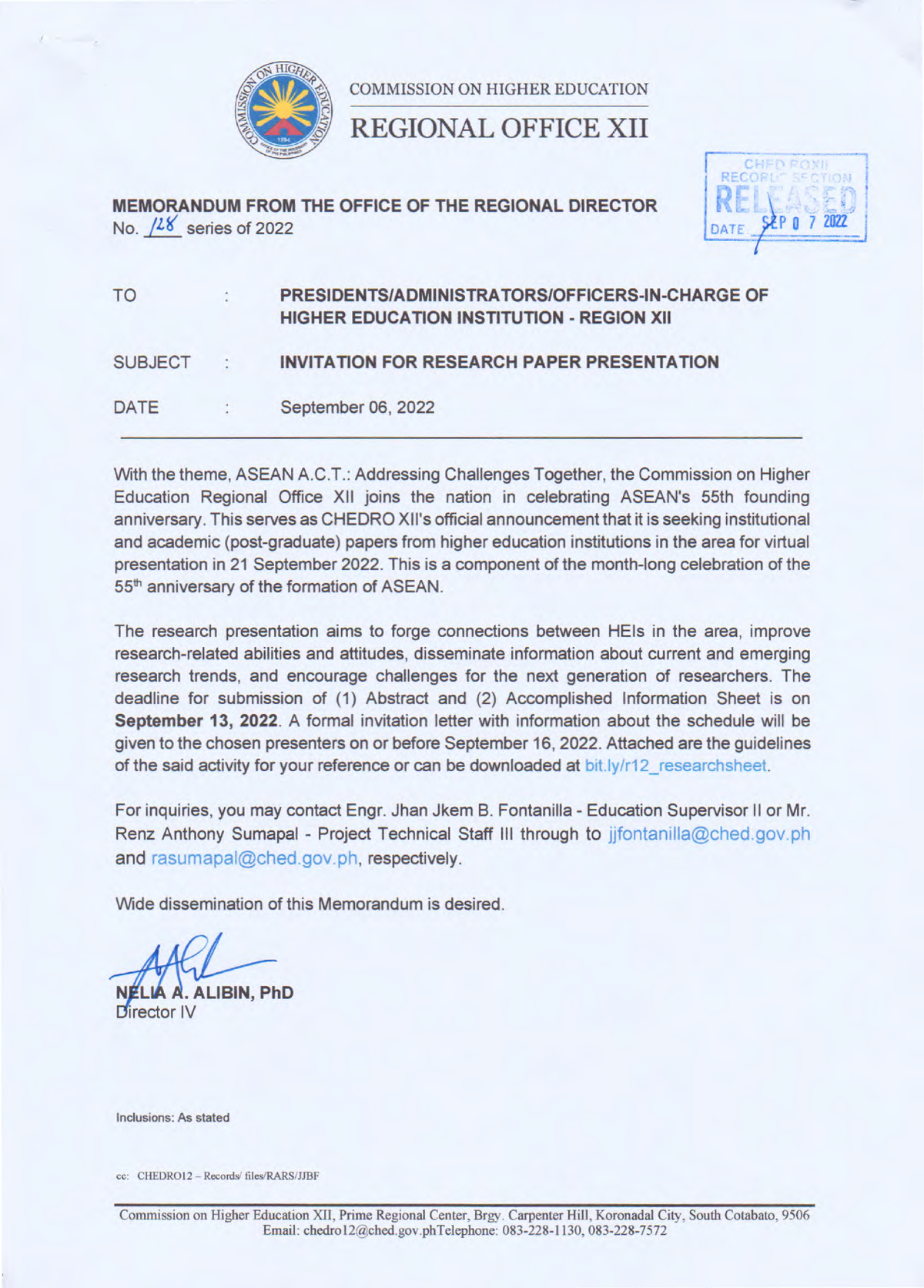 Regional-Memorandum-No - REGIONAL OFFICE XII MEMORANDUM FROM THE OFFICE ...