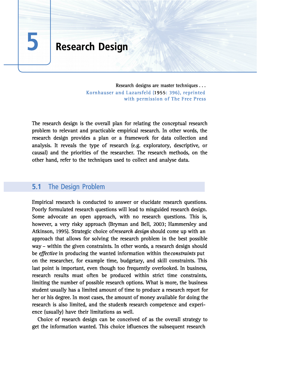 Research Design - Text Book - 5 Research Design ####### Research ...