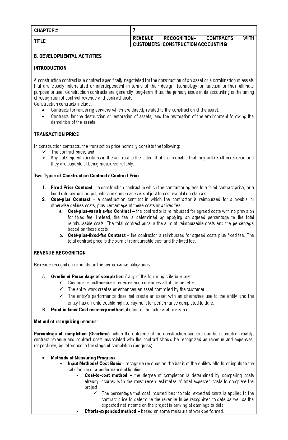 AFAR 2 Module CH 7 - CHAPTER 7 TITLE REVENUE CONTRACTS CUSTOMERS ...