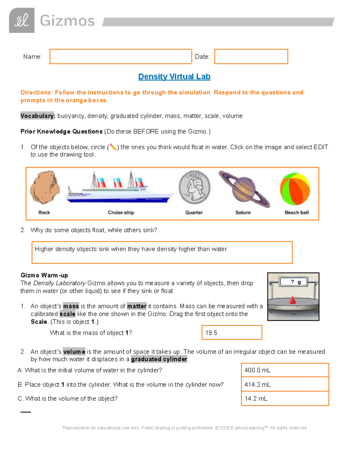 Copy of Density Virtual Lab Name Date Density Virtual Lab