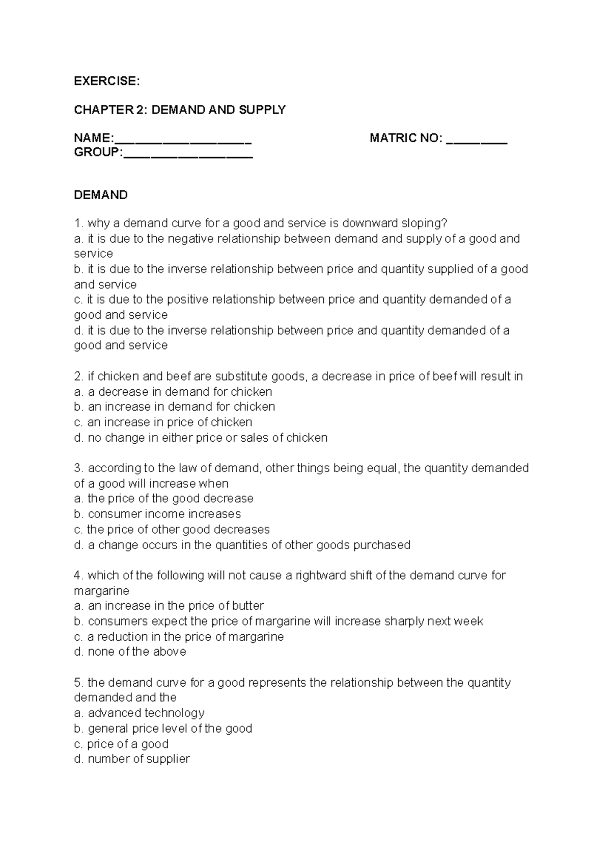 Exercise CH2 - turorial answer for chapter 2 for Eco 120 - EXERCISE ...
