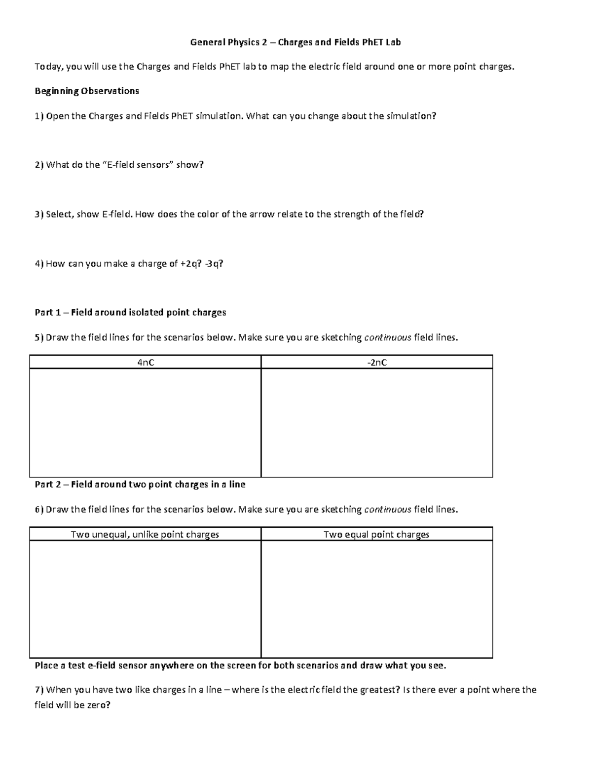 Charges And Fields-12STEM - General Physics 2 – Charges and Fields PhET ...