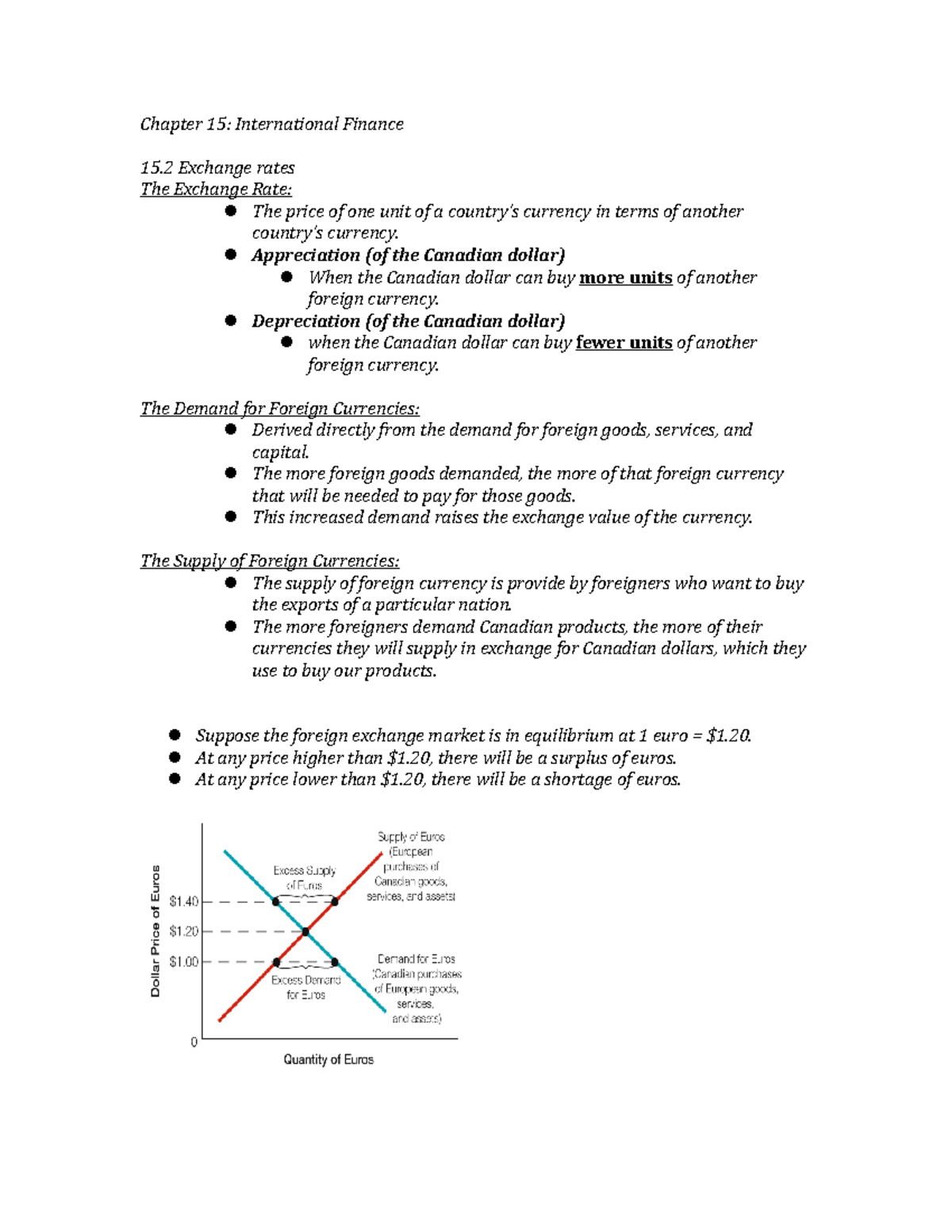 Chapter 15 notes - Chapter 15: International Finance 15 Exchange rates ...