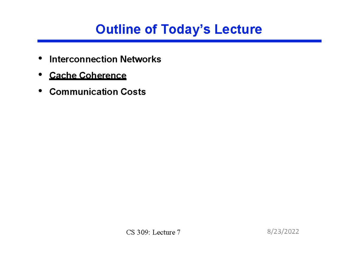 Lecture 07 - notes - Outline of Today’s Lecture CS 309: Lecture 7 ...