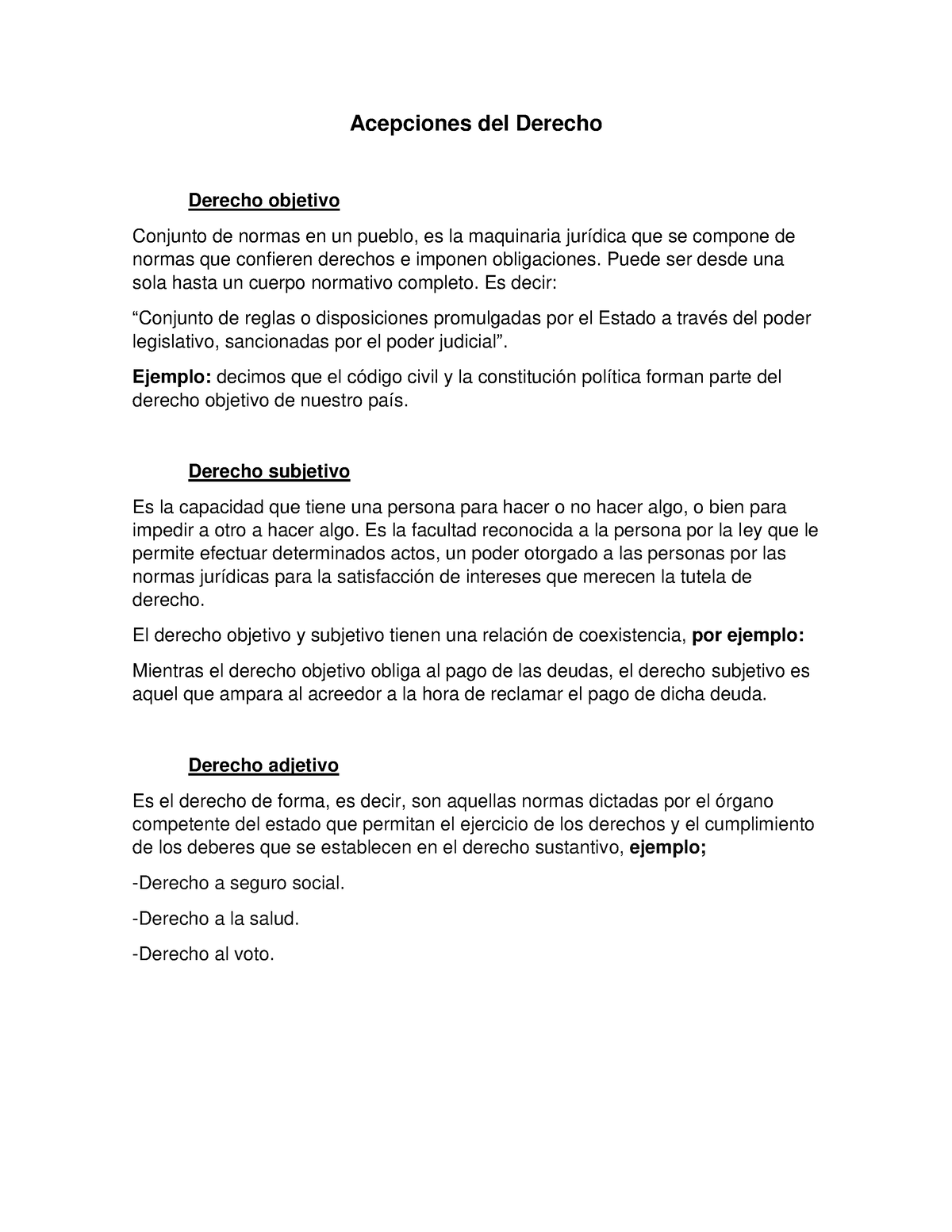 Acepciones Del Derecho - Acepciones Del Derecho Derecho Objetivo ...